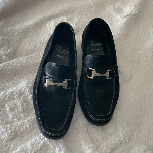 Men\'s Allen Edmonds Fiesole Loafers Black Suede Made in Italy 10 D main image 15